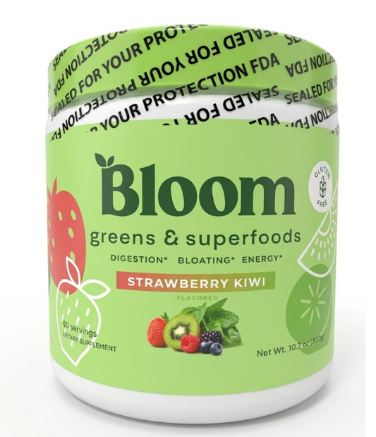 Bloom Nutrition Greens & Superfoods Powder - Sabor Fresa-Kiwi